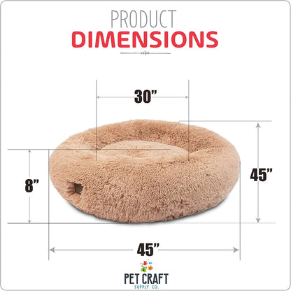 Pet Craft Supply Ultra Plush Calming Anti-Anxiety Pet Bed - Includes Super Soft Comfort Blanket - Great Medium Dog, Puppy and Cat Bed