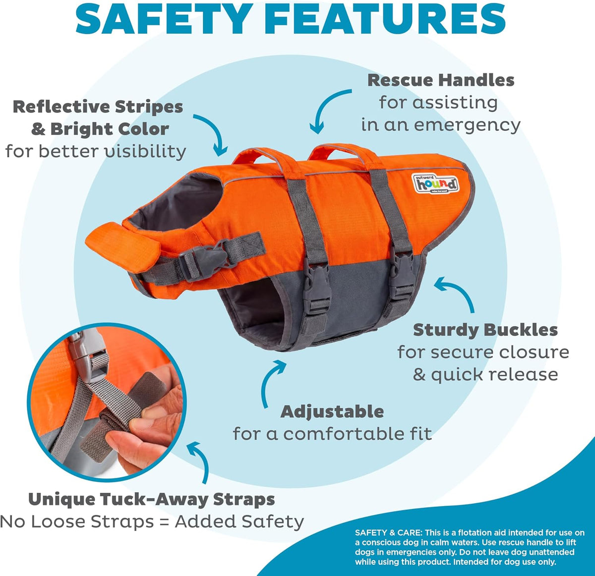Granby Splash Dog Life Jacket, Life Vest, Orange, Large