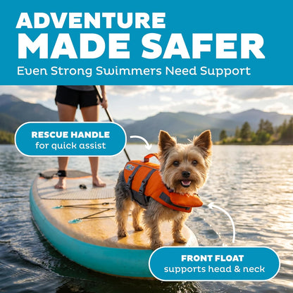 Granby Splash Dog Life Jacket, Life Vest, Orange, Large