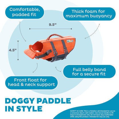 Granby Splash Dog Life Jacket, Life Vest, Orange, Large