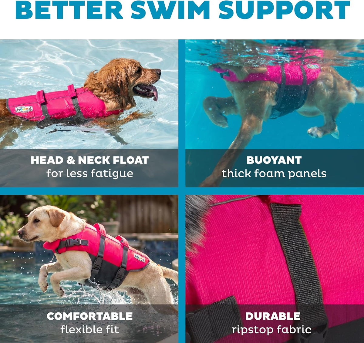 Granby Splash Dog Life Jacket, Life Vest, Orange, Large