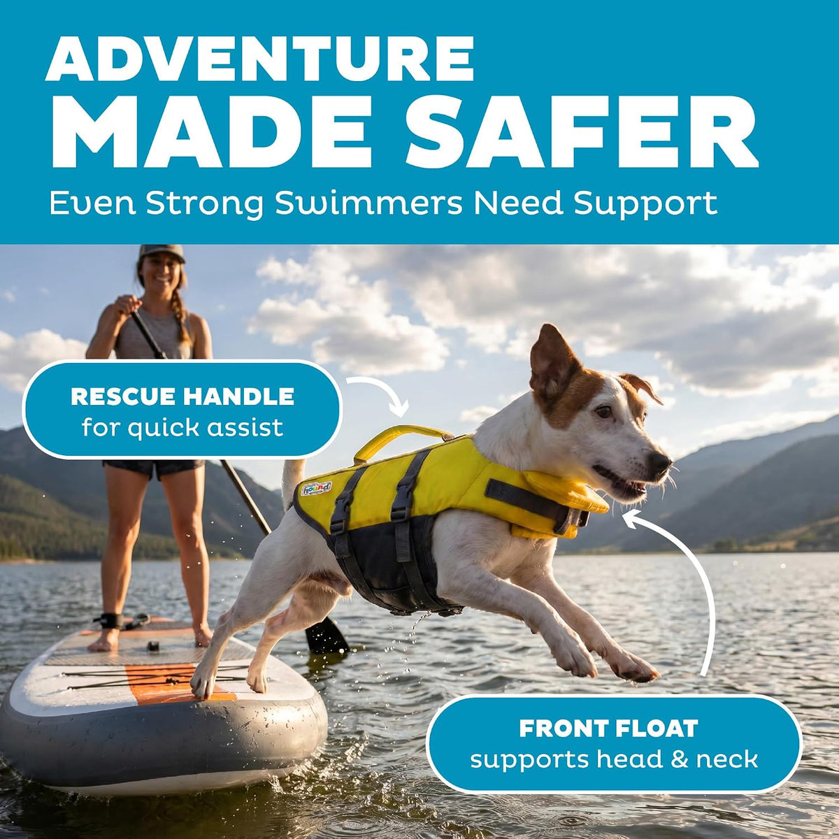 Granby Splash Dog Life Jacket, Life Vest, Orange, Large