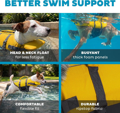 Granby Splash Dog Life Jacket, Life Vest, Orange, Large
