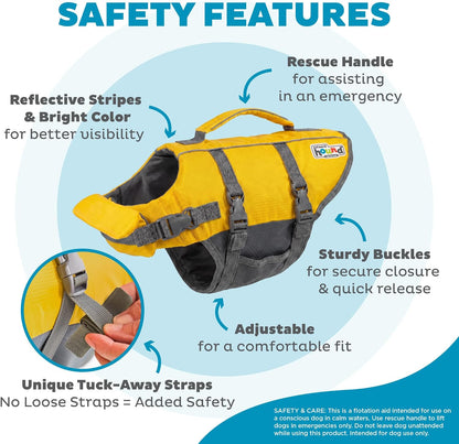 Granby Splash Dog Life Jacket, Life Vest, Orange, Large