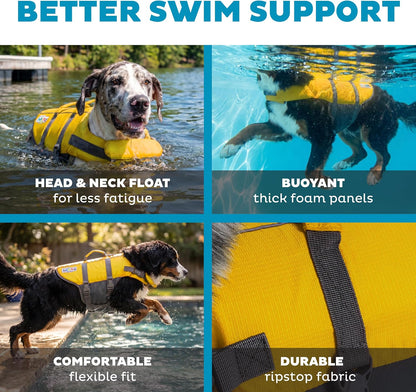 Granby Splash Dog Life Jacket, Life Vest, Orange, Large