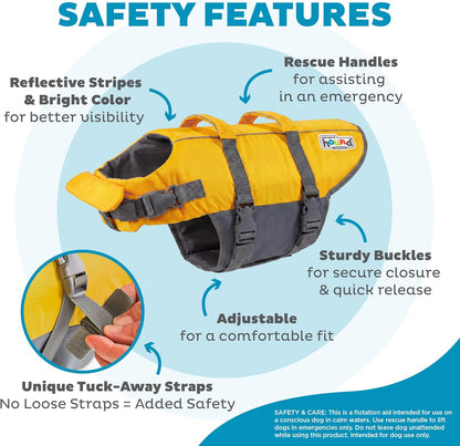Granby Splash Dog Life Jacket, Life Vest, Orange, Large