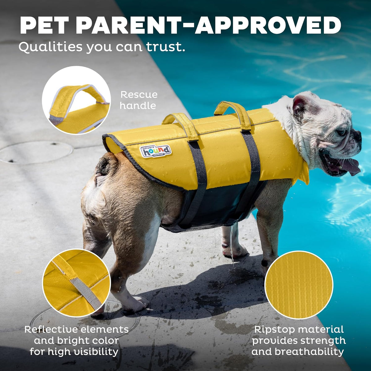 Granby Splash Dog Life Jacket, Life Vest, Orange, Large