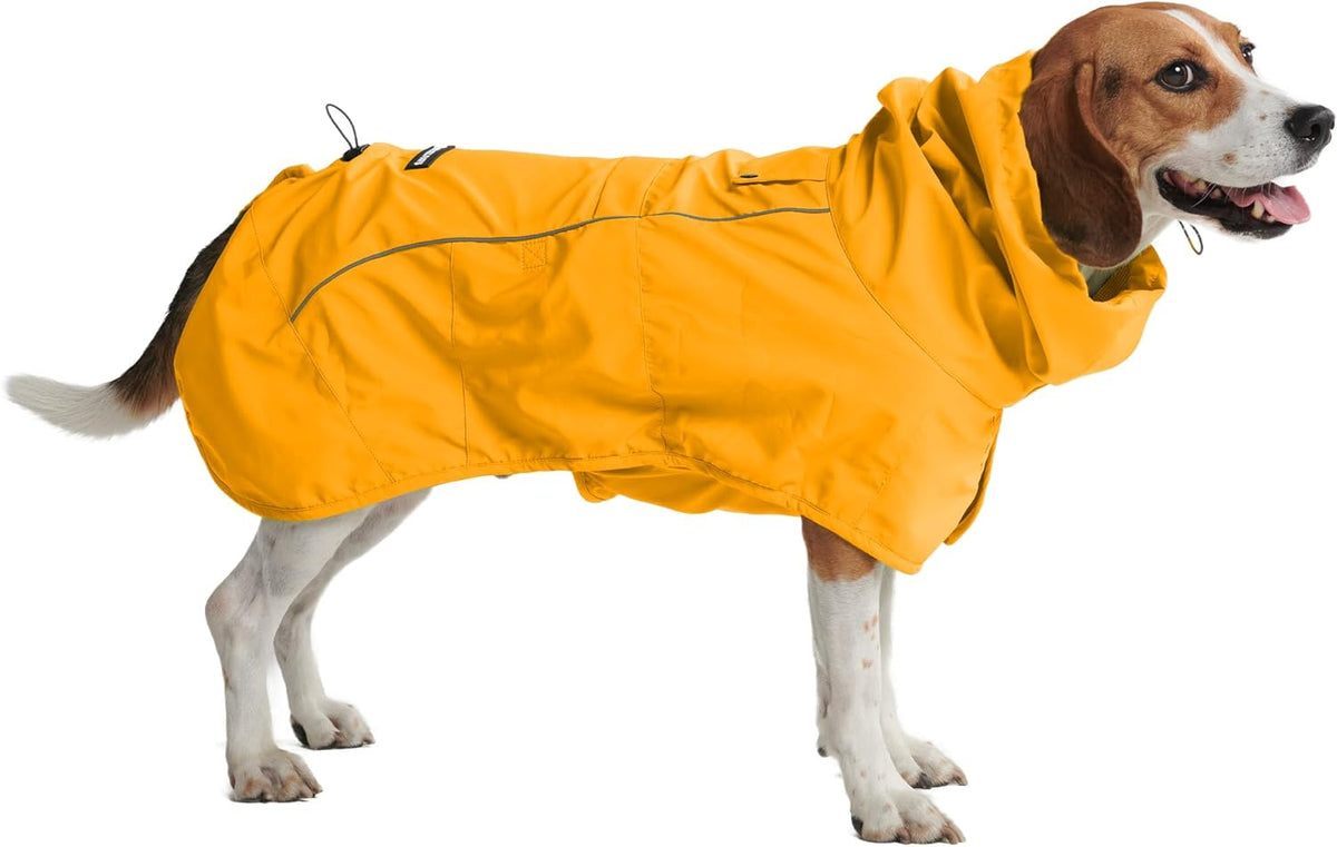 Dog Raincoat - Waterproof Rain Jacket w/Hood, Full Coverage