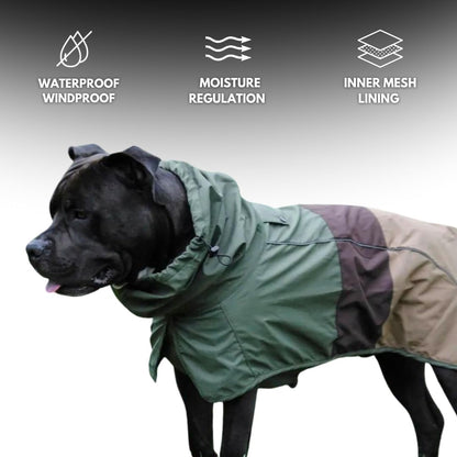Dog Raincoat - Waterproof Rain Jacket w/Hood, Full Coverage