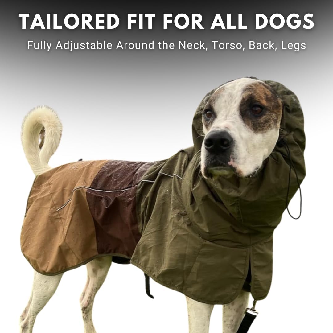 Dog Raincoat - Waterproof Rain Jacket w/Hood, Full Coverage