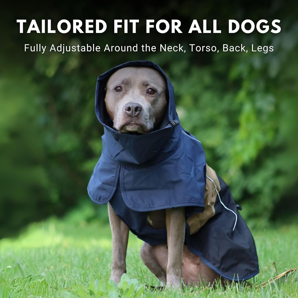 Dog Raincoat - Waterproof Rain Jacket w/Hood, Full Coverage