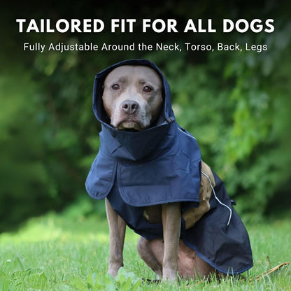 Dog Raincoat - Waterproof Rain Jacket w/Hood, Full Coverage
