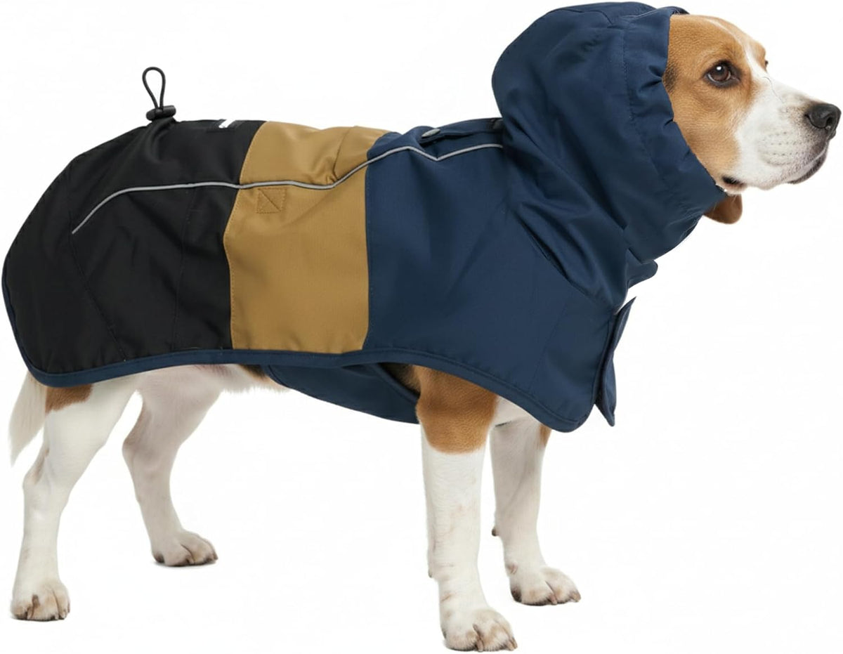 Dog Raincoat - Waterproof Rain Jacket w/Hood, Full Coverage