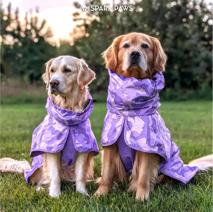 Dog Raincoat - Waterproof Rain Jacket w/Hood, Full Coverage