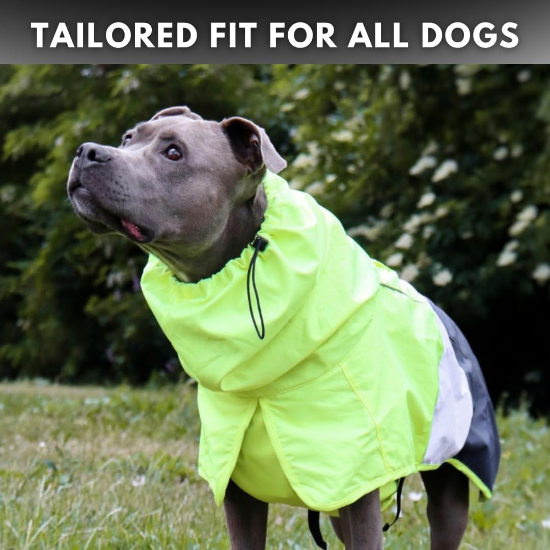 Dog Raincoat - Waterproof Rain Jacket w/Hood, Full Coverage