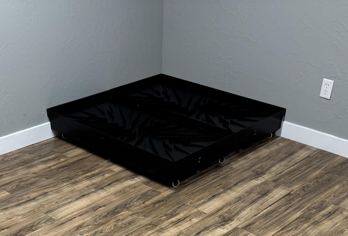 Quick and Clean 4' x 4' Basic Dog Potty Station with SmartDrain Wastewater System – Artificial Grass Indoor & Outdoor Dog Potty, Automatic Liquid Removal, Locking Casters, No Floor Drain Required