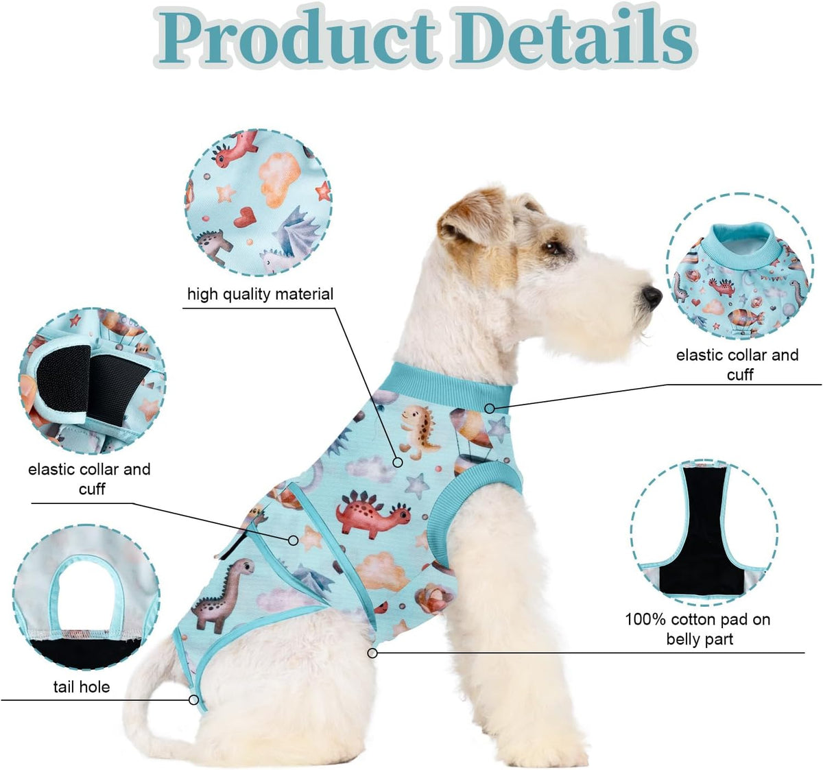 Dog Surgery Recovery Suit Female Spay Male Neuter,Lick Sleeve for Dogs Rear Leg,Breathable Dog Recovery Suit for Dogs After Surgery for Medium Large Dogs (Grey, L(Chest Girth 24.4", Back 15.7"))
