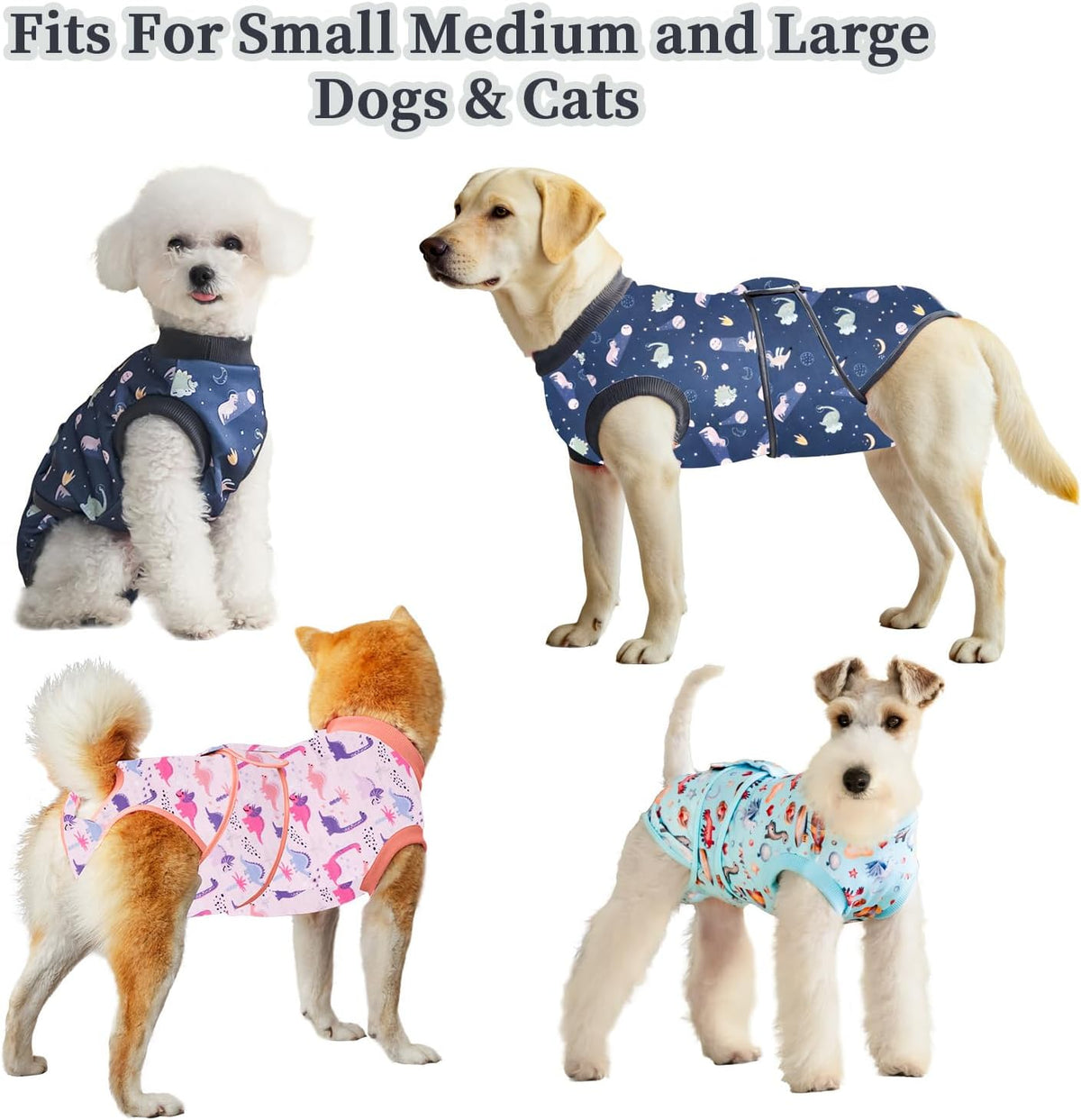 Dog Surgery Recovery Suit Female Spay Male Neuter,Lick Sleeve for Dogs Rear Leg,Breathable Dog Recovery Suit for Dogs After Surgery for Medium Large Dogs (Grey, L(Chest Girth 24.4", Back 15.7"))