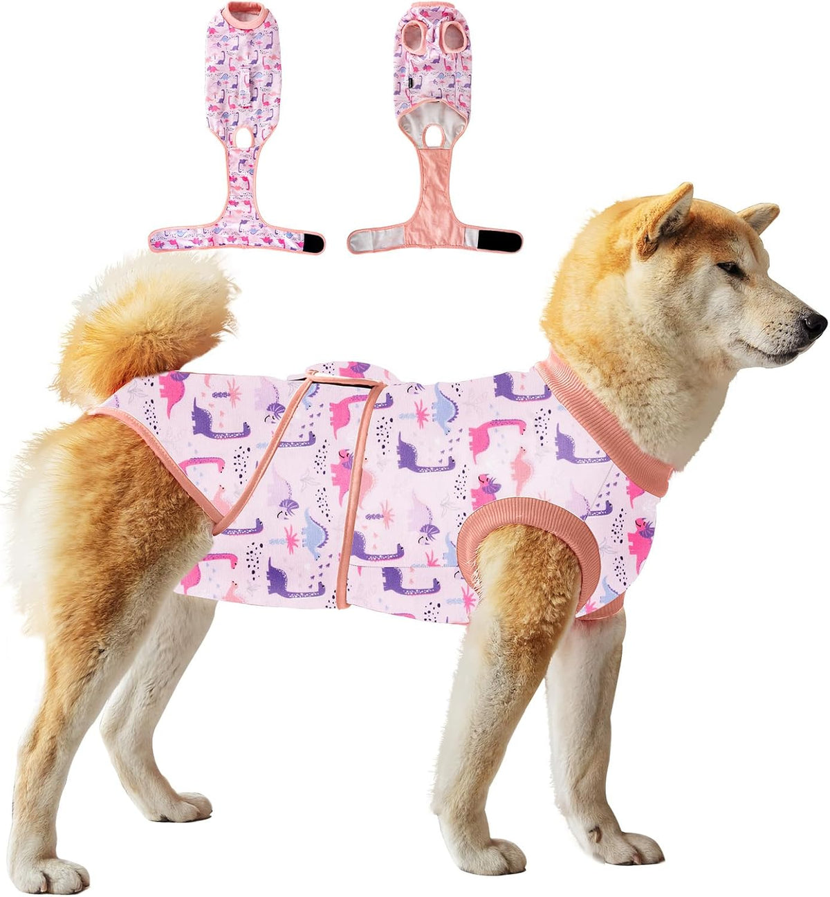 Dog Surgery Recovery Suit Female Spay Male Neuter,Lick Sleeve for Dogs Rear Leg,Breathable Dog Recovery Suit for Dogs After Surgery for Medium Large Dogs (Grey, L(Chest Girth 24.4", Back 15.7"))