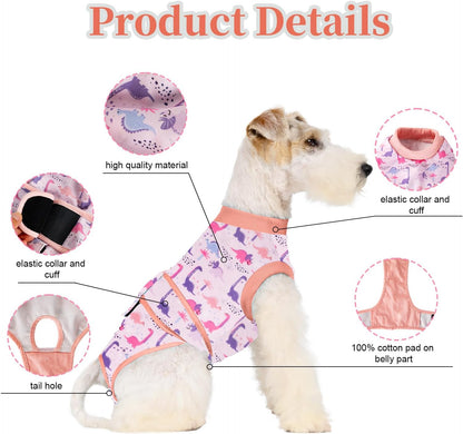 Dog Surgery Recovery Suit Female Spay Male Neuter,Lick Sleeve for Dogs Rear Leg,Breathable Dog Recovery Suit for Dogs After Surgery for Medium Large Dogs (Grey, L(Chest Girth 24.4", Back 15.7"))