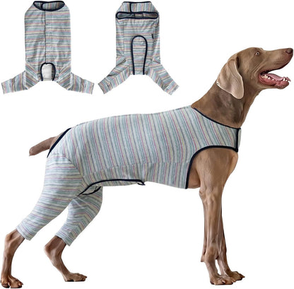 Dog Surgery Recovery Suit Female Spay Male Neuter,Lick Sleeve for Dogs Rear Leg,Breathable Dog Recovery Suit for Dogs After Surgery for Medium Large Dogs (Grey, L(Chest Girth 24.4", Back 15.7"))