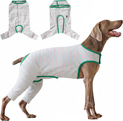 Dog Surgery Recovery Suit Female Spay Male Neuter,Lick Sleeve for Dogs Rear Leg,Breathable Dog Recovery Suit for Dogs After Surgery for Medium Large Dogs (Grey, L(Chest Girth 24.4", Back 15.7"))