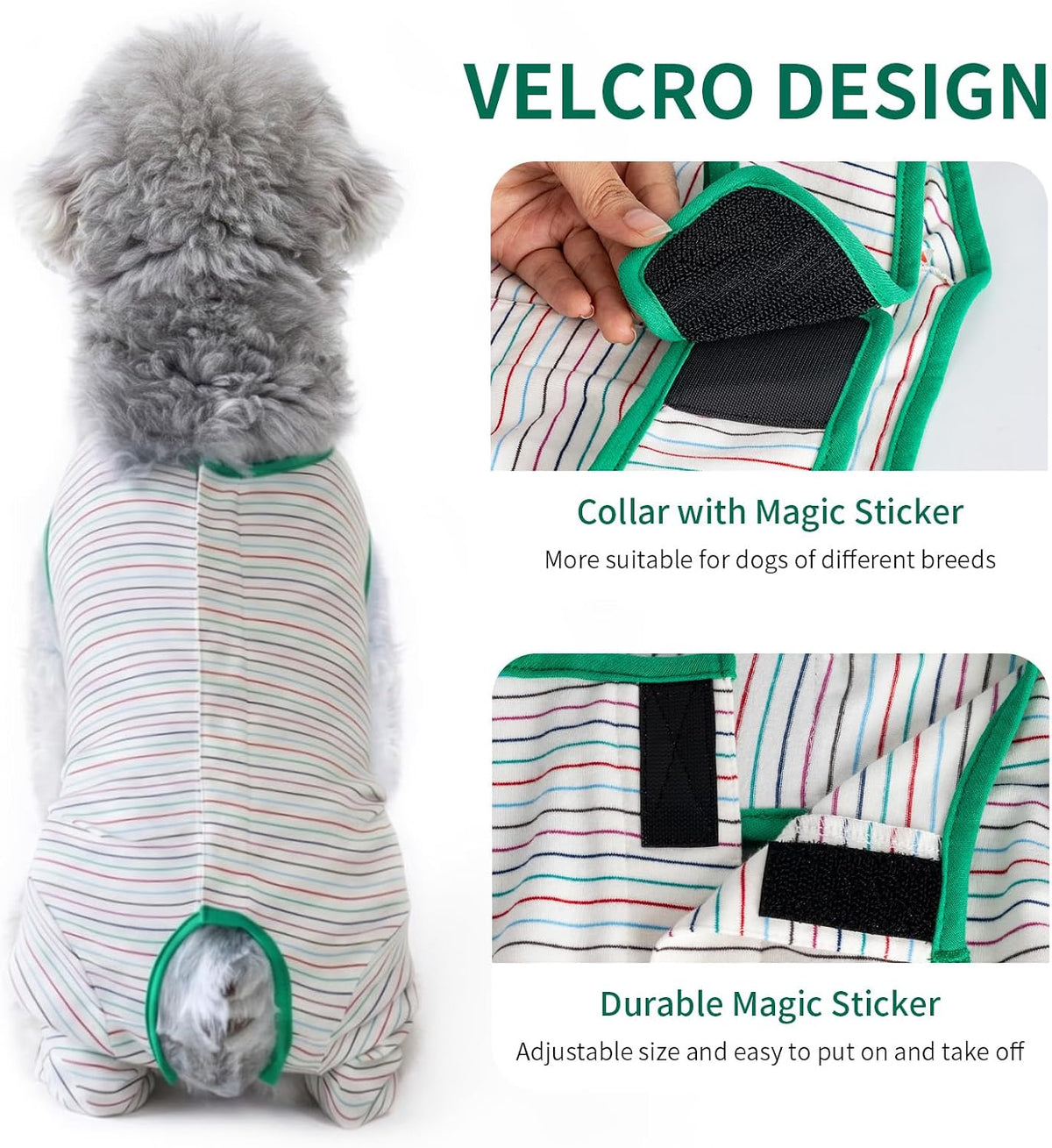 Dog Surgery Recovery Suit Female Spay Male Neuter,Lick Sleeve for Dogs Rear Leg,Breathable Dog Recovery Suit for Dogs After Surgery for Medium Large Dogs (Grey, L(Chest Girth 24.4", Back 15.7"))