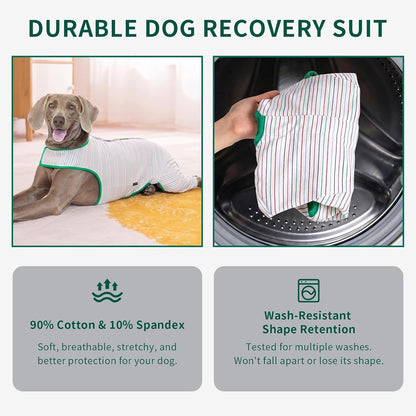 Dog Surgery Recovery Suit Female Spay Male Neuter,Lick Sleeve for Dogs Rear Leg,Breathable Dog Recovery Suit for Dogs After Surgery for Medium Large Dogs (Grey, L(Chest Girth 24.4", Back 15.7"))