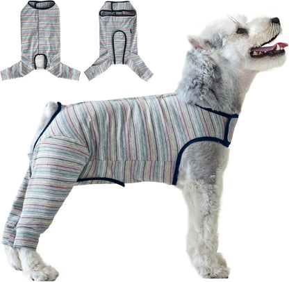 Dog Surgery Recovery Suit Female Spay Male Neuter,Lick Sleeve for Dogs Rear Leg,Breathable Dog Recovery Suit for Dogs After Surgery for Medium Large Dogs (Grey, L(Chest Girth 24.4", Back 15.7"))