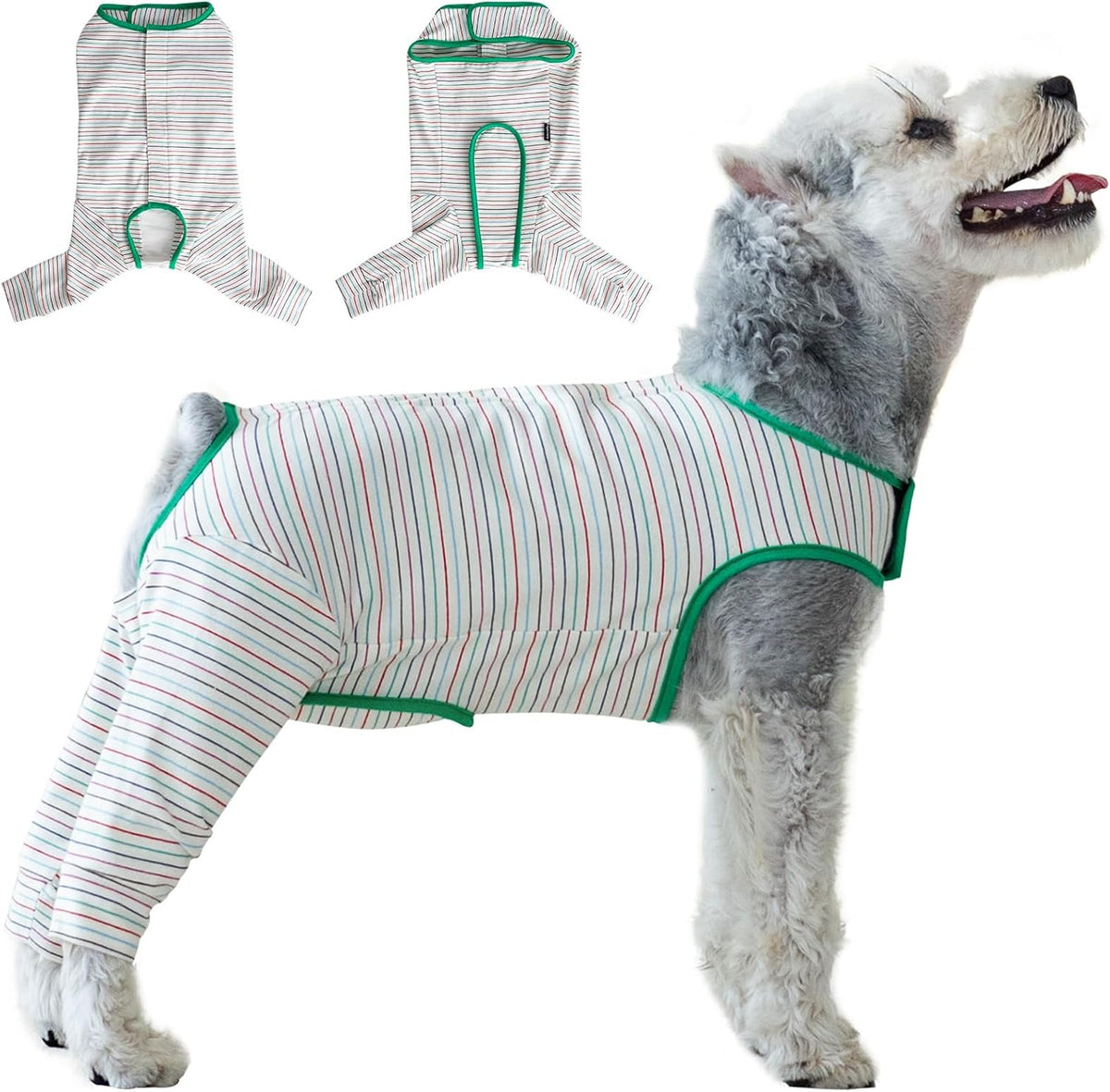 Dog Surgery Recovery Suit Female Spay Male Neuter,Lick Sleeve for Dogs Rear Leg,Breathable Dog Recovery Suit for Dogs After Surgery for Medium Large Dogs (Grey, L(Chest Girth 24.4", Back 15.7"))