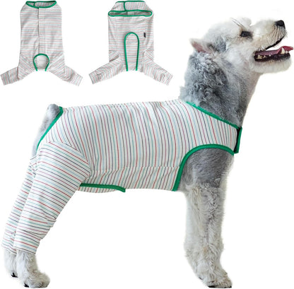 Dog Surgery Recovery Suit Female Spay Male Neuter,Lick Sleeve for Dogs Rear Leg,Breathable Dog Recovery Suit for Dogs After Surgery for Medium Large Dogs (Grey, L(Chest Girth 24.4", Back 15.7"))