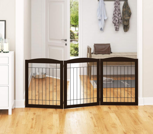 PAWLAND Extra Wide Foldable Dog gate for Doorway, Indoor, 96“ W, 30" H