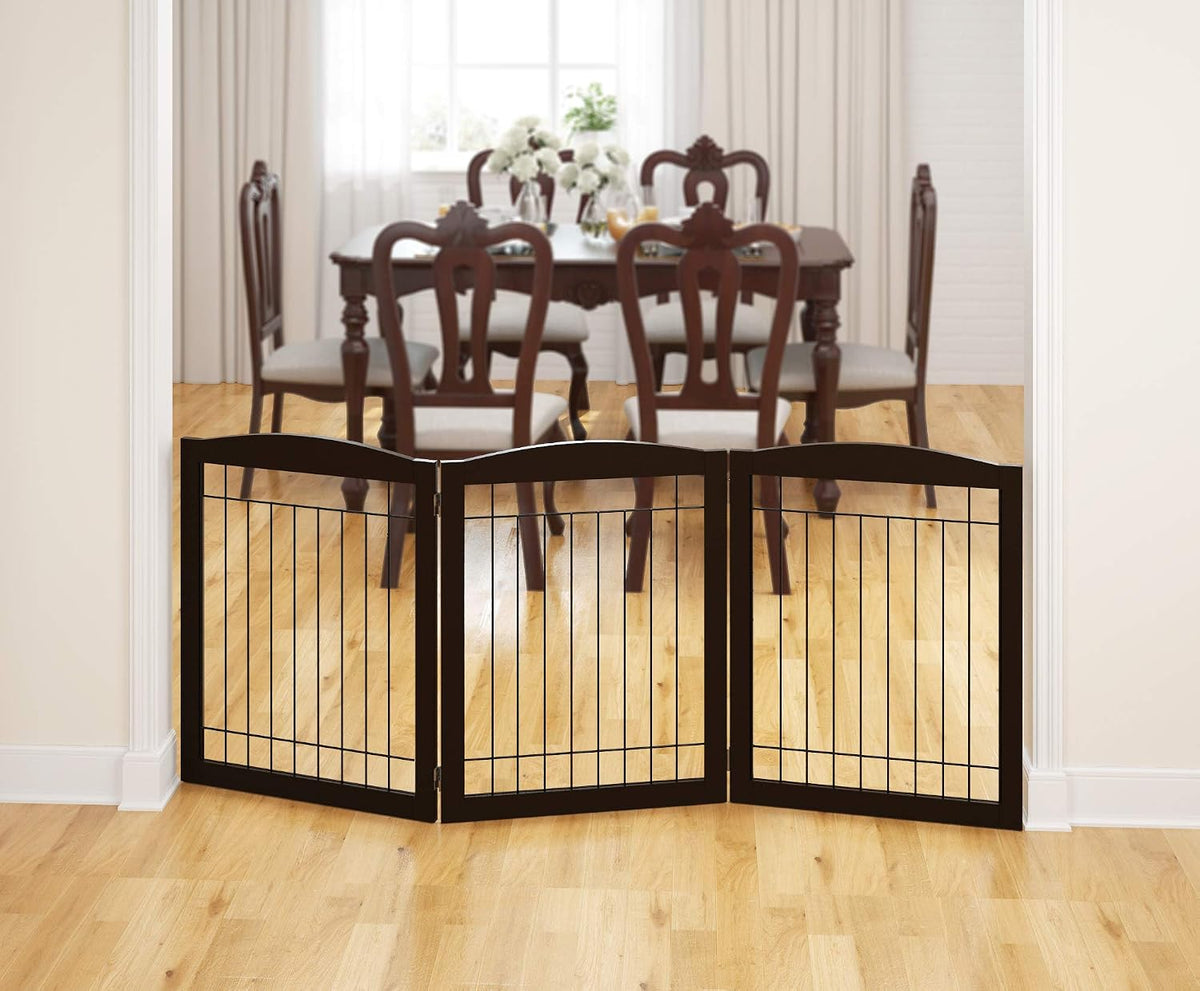 PAWLAND Extra Wide Foldable Dog gate for Doorway, Indoor, 96“ W, 30" H
