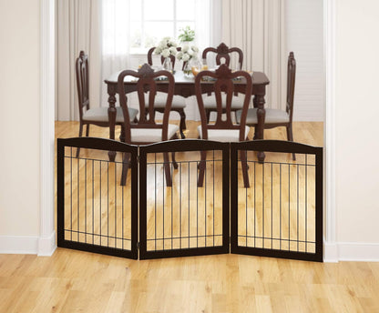 PAWLAND Extra Wide Foldable Dog gate for Doorway, Indoor, 96“ W, 30" H