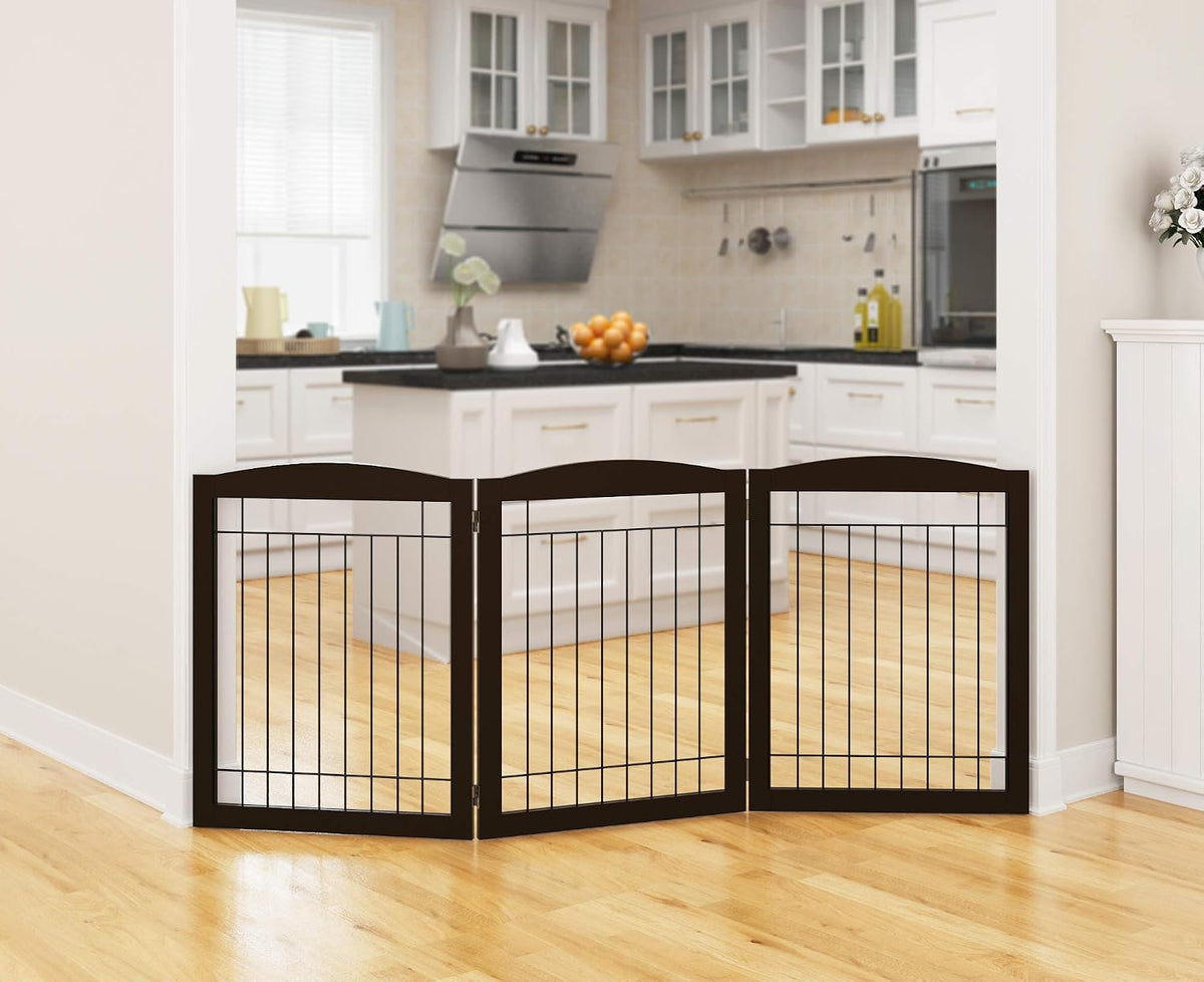 PAWLAND Extra Wide Foldable Dog gate for Doorway, Indoor, 96“ W, 30" H