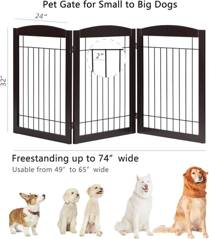 PAWLAND Extra Wide Foldable Dog gate for Doorway, Indoor, 96“ W, 30" H