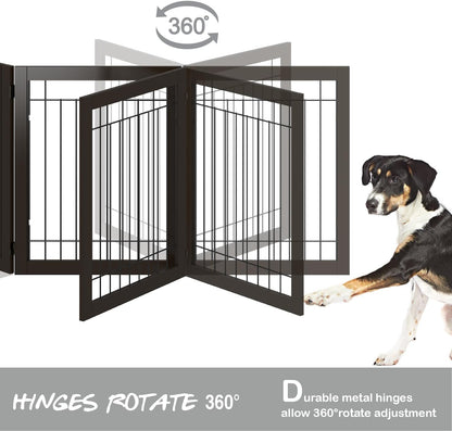 PAWLAND Extra Wide Foldable Dog gate for Doorway, Indoor, 96“ W, 30" H