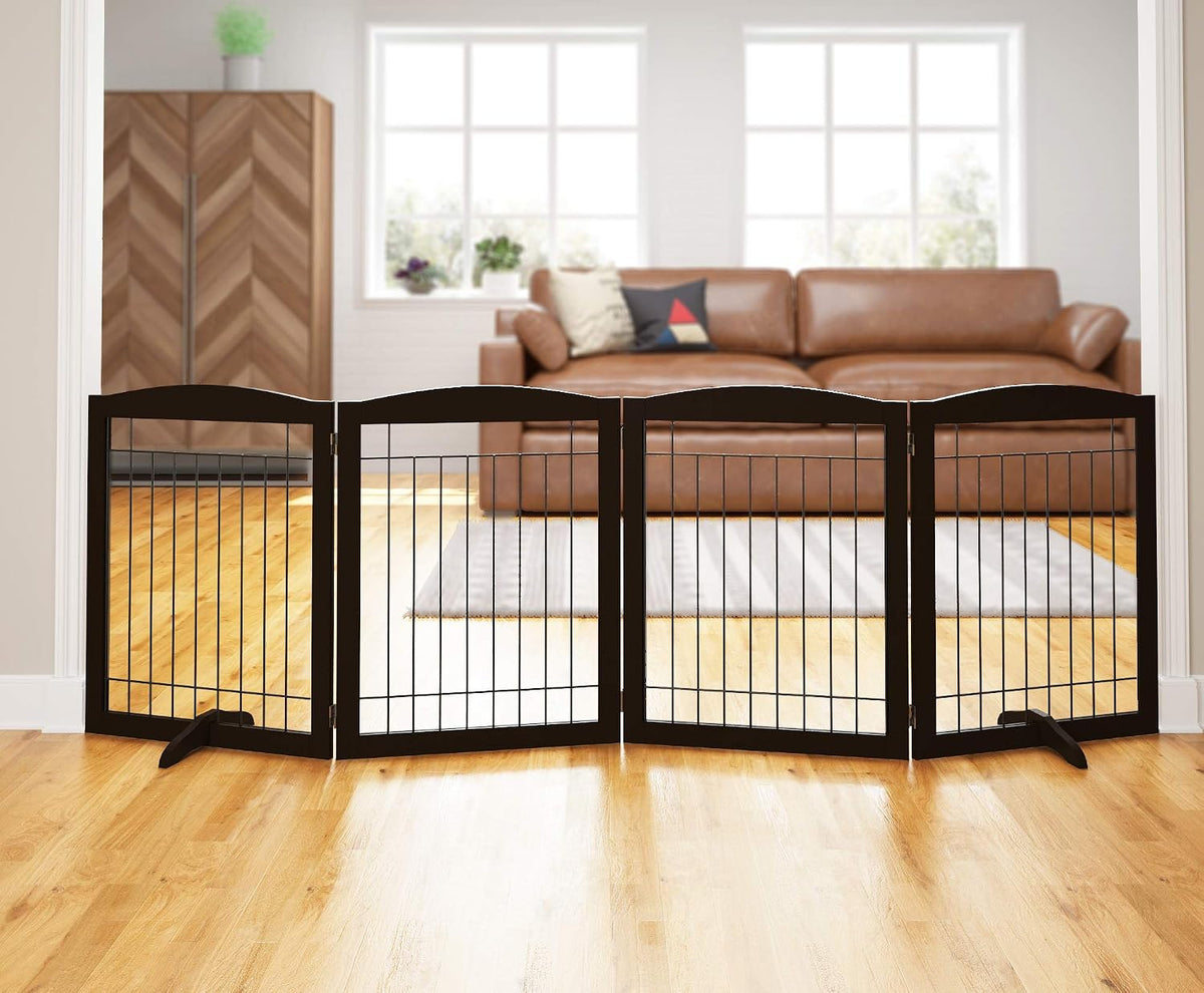 PAWLAND Extra Wide Foldable Dog gate for Doorway, Indoor, 96“ W, 30" H
