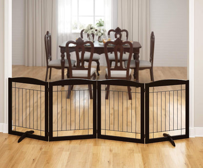 PAWLAND Extra Wide Foldable Dog gate for Doorway, Indoor, 96“ W, 30" H