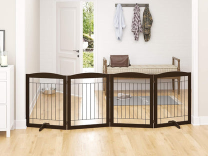 PAWLAND Extra Wide Foldable Dog gate for Doorway, Indoor, 96“ W, 30" H