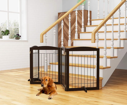 PAWLAND Extra Wide Foldable Dog gate for Doorway, Indoor, 96“ W, 30" H