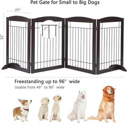 PAWLAND Extra Wide Foldable Dog gate for Doorway, Indoor, 96“ W, 30" H