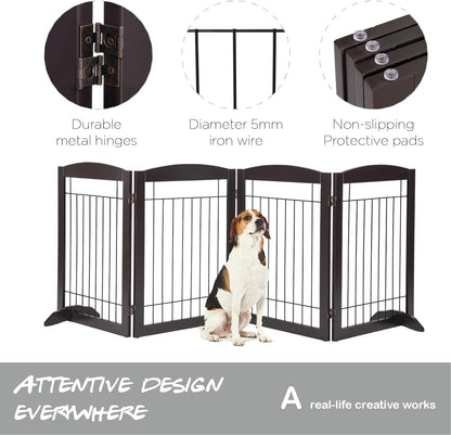 PAWLAND Extra Wide Foldable Dog gate for Doorway, Indoor, 96“ W, 30" H