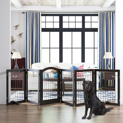PAWLAND Extra Wide Foldable Dog gate for Doorway, Indoor, 96“ W, 30" H