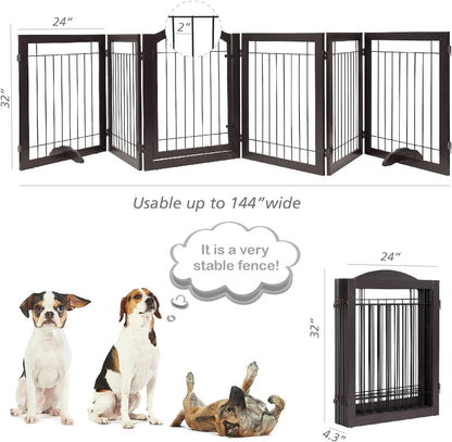 PAWLAND Extra Wide Foldable Dog gate for Doorway, Indoor, 96“ W, 30" H