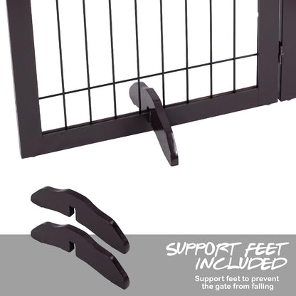 PAWLAND Extra Wide Foldable Dog gate for Doorway, Indoor, 96“ W, 30" H
