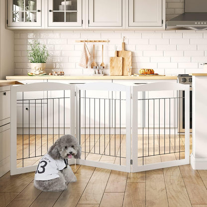 PAWLAND Extra Wide Foldable Dog gate for Doorway, Indoor, 96“ W, 30" H