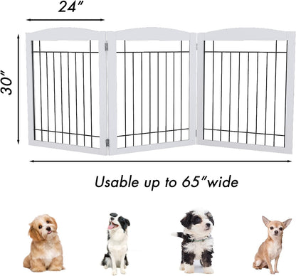 PAWLAND Extra Wide Foldable Dog gate for Doorway, Indoor, 96“ W, 30" H