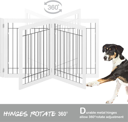 PAWLAND Extra Wide Foldable Dog gate for Doorway, Indoor, 96“ W, 30" H