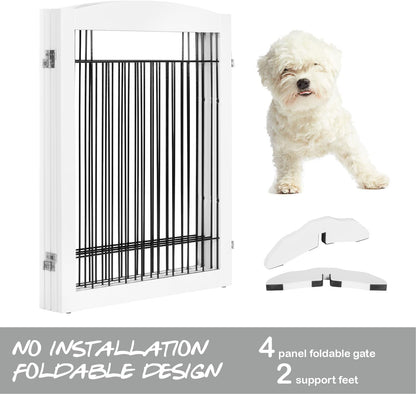 PAWLAND Extra Wide Foldable Dog gate for Doorway, Indoor, 96“ W, 30" H